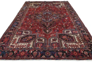 Vintage Red Floral 7X10 Heriz Persian Rug