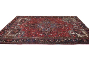Vintage Red Floral 7X10 Heriz Persian Rug