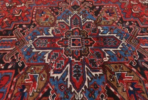 Vintage Red Floral 7X10 Heriz Persian Rug