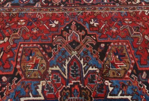 Vintage Red Floral 7X10 Heriz Persian Rug
