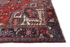 Vintage Red Floral 7X10 Heriz Persian Rug