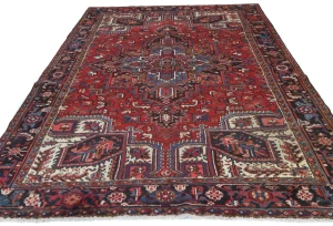 Vintage Red Floral 7X10 Heriz Persian Rug