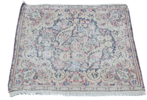 Semi Antique Muted Floral 1'7X1'8 Distressed Oriental Square Rug