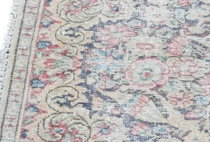 Semi Antique Muted Floral 1'7X1'8 Distressed Oriental Square Rug