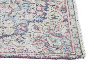 Semi Antique Muted Floral 1'7X1'8 Distressed Oriental Square Rug