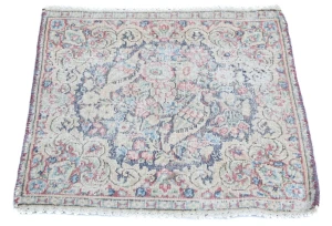Semi Antique Muted Floral 1'7X1'8 Distressed Oriental Square Rug