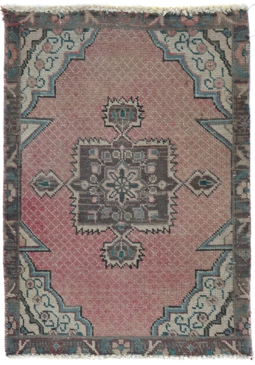 Semi Antique Muted Floral 1'8X2'3 Distressed Oriental Square Rug