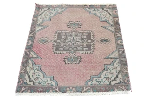 Semi Antique Muted Floral 1'8X2'3 Distressed Oriental Square Rug