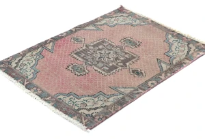 Semi Antique Muted Floral 1'8X2'3 Distressed Oriental Square Rug