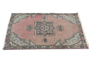Semi Antique Muted Floral 1'8X2'3 Distressed Oriental Square Rug