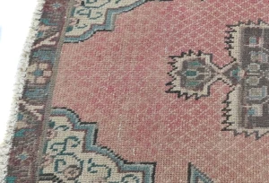 Semi Antique Muted Floral 1'8X2'3 Distressed Oriental Square Rug