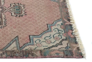 Semi Antique Muted Floral 1'8X2'3 Distressed Oriental Square Rug