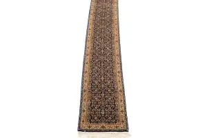 2'5 x 22'5 Handmade Herati Floral Oriental Wool Runner Rug