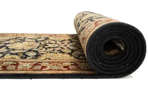 2'7 X 11'6 Agra Jaipur charcoal Hand Knotted Wool Runner Rug
