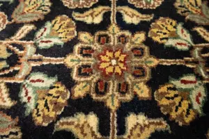 2'7 X 11'6 Agra Jaipur charcoal Hand Knotted Wool Runner Rug