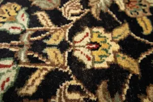 2'7 X 11'6 Agra Jaipur charcoal Hand Knotted Wool Runner Rug