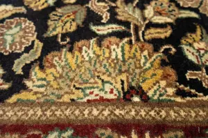 2'7 X 11'6 Agra Jaipur charcoal Hand Knotted Wool Runner Rug