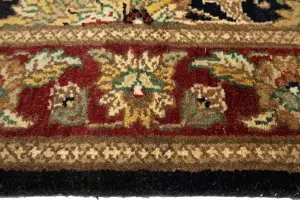 2'7 X 11'6 Agra Jaipur charcoal Hand Knotted Wool Runner Rug