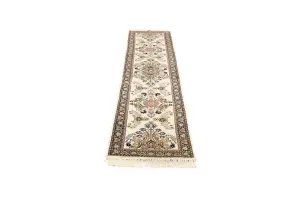 2'7 X 11'9 Hand Knotted Indo-Kashan Wool Runner Rug