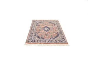 4'0 x 6'4 Hand Knotted Floral Traditional Oriental Wool Rug