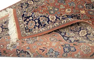 4'0 x 6'4 Hand Knotted Floral Traditional Oriental Wool Rug