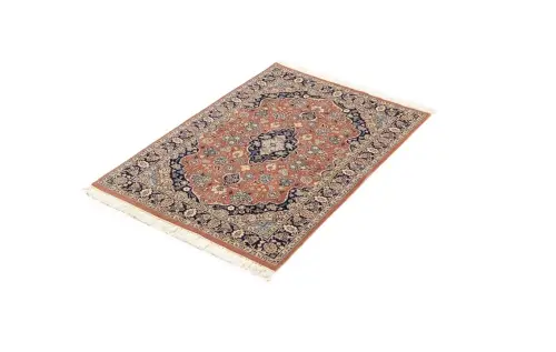 4'0 x 6'4 Hand Knotted Floral Traditional Oriental Wool Rug