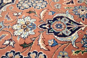 4'0 x 6'4 Hand Knotted Floral Traditional Oriental Wool Rug