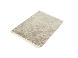 2'0 x 3'0 Hand Knotted Tan Modern Floral Oriental Wool Rug