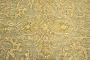 Muted Light Gray 2'0 x 2'10 Hand Knotted Floral Wool Rug