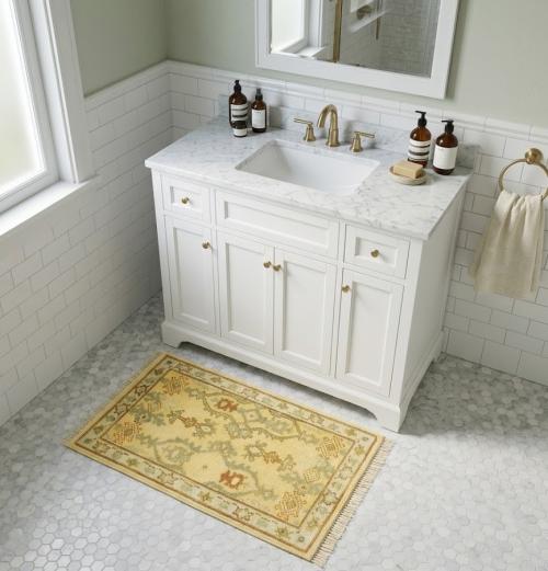 Hand Knotted 2'0 X 3'0 Muted Yellow Floral Oriental Wool Rug