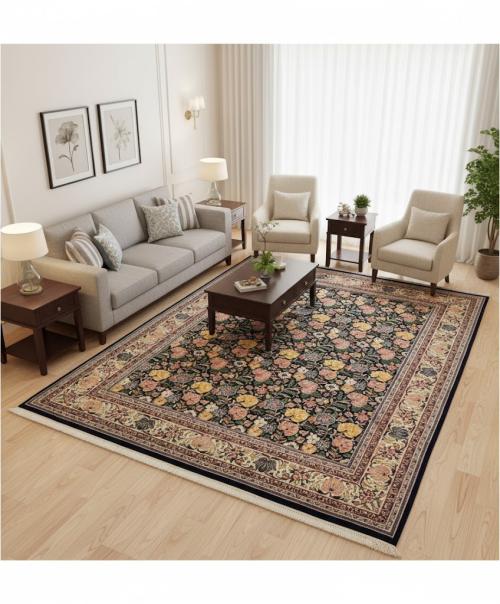 8'2 x 10'1 Hand Knotted Floral Oriental Wool Rug