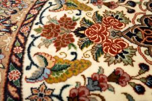 3'4 x 3'6 Hand Knotted Bidjar Floral Persian Wool Round Rug