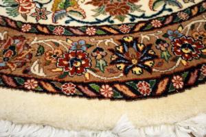 3'4 x 3'6 Hand Knotted Bidjar Floral Persian Wool Round Rug