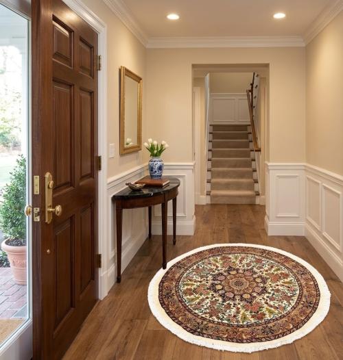 3'4 x 3'6 Hand Knotted Bidjar Floral Persian Wool Round Rug