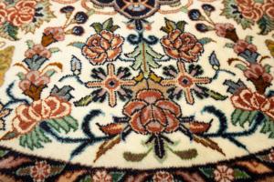 3'4 x 3'6 Hand Knotted Bidjar Floral Persian Wool Round Rug