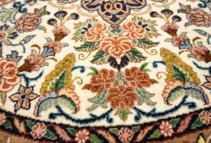 3'4 x 3'6 Hand Knotted Bidjar Floral Persian Wool Round Rug