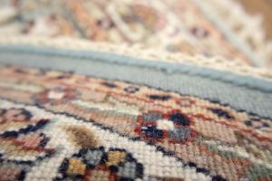 4'1 x 4'1 Hand Knotted Indo Kashan Floral Oriental Round Rug
