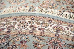 4'1 x 4'1 Hand Knotted Indo Kashan Floral Oriental Round Rug