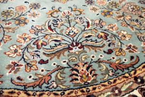 4'1 x 4'1 Hand Knotted Indo Kashan Floral Oriental Round Rug