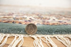 4'1 x 4'1 Hand Knotted Indo Kashan Floral Oriental Round Rug
