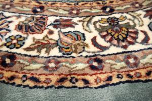 4'1 x 4'1 Hand Knotted Indo Kashan Floral Oriental Round Rug