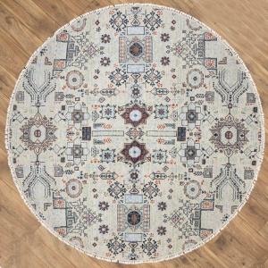 5'10 x 5'11 Hand Knotted Oushak Floral Oriental Round Rug