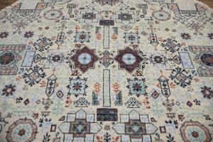 5'10 x 5'11 Hand Knotted Oushak Floral Oriental Round Rug