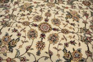 5'10 x 5'11 Hand Knotted Indo Kashan Oriental Round Rug
