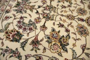 5'10 x 5'11 Hand Knotted Indo Kashan Oriental Round Rug