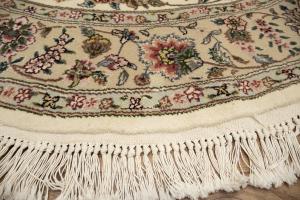 5'10 x 5'11 Hand Knotted Indo Kashan Oriental Round Rug