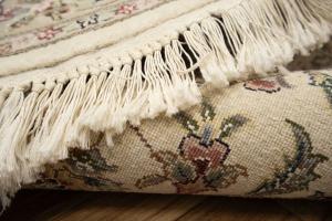 5'10 x 5'11 Hand Knotted Indo Kashan Oriental Round Rug