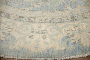 6'1 x 6'2 Hand Knotted Oushak Floral Oriental Wool Round Rug