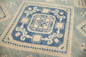4'10 x 4'11 Hand Knotted Oushak Floral Oriental Wool Round Rug