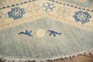 4'10 x 4'11 Hand Knotted Oushak Floral Oriental Wool Round Rug